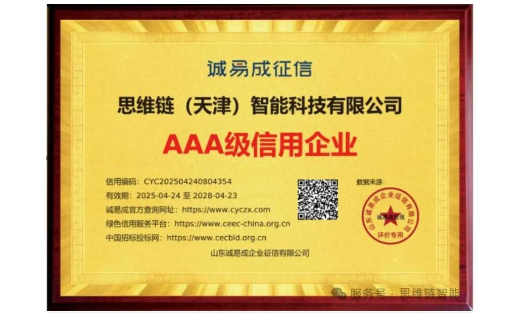 荣获AAA信用企业...